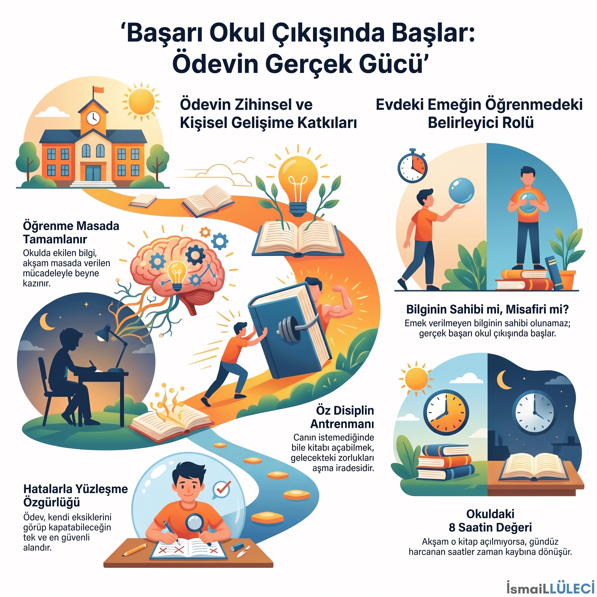 Her gün okulda geçirdiğiniz o 8 saat, yani tam 480 dakika, eğer akşam o masa başına oturulmuyorsa çöpe atılmış bir zamandan ibarettir.
Öğrenme Okulda Değil, Masada Tamamlanır
“Öğretmen anlatınca sadece duyarsın. Ama o bilgiyi beyne kazıyan şey akşam o masanın başında tek başına verdiğin savaştır.”
https://www.ismailluleci.com/okul-basarisi-icin-odev-yapmak-zorunluluktur/
#ismaillüleci #başarı #ödev #kişiselgelişim Her gün okulda geçirdiğiniz o 8 saat, yani tam 480 dakika, eğer akşam o masa başına oturulmuyorsa çöpe atılmış bir zamandan ibarettir.
Öğrenme Okulda Değil, Masada Tamamlanır
“Öğretmen anlatınca sadece duyarsın. Ama o bilgiyi beyne kazıyan şey akşam o masanın başında tek başına verdiğin savaştır.”
https://www.ismailluleci.com/okul-basarisi-icin-odev-yapmak-zorunluluktur/
#ismaillüleci #başarı #ödev #kişiselgelişim